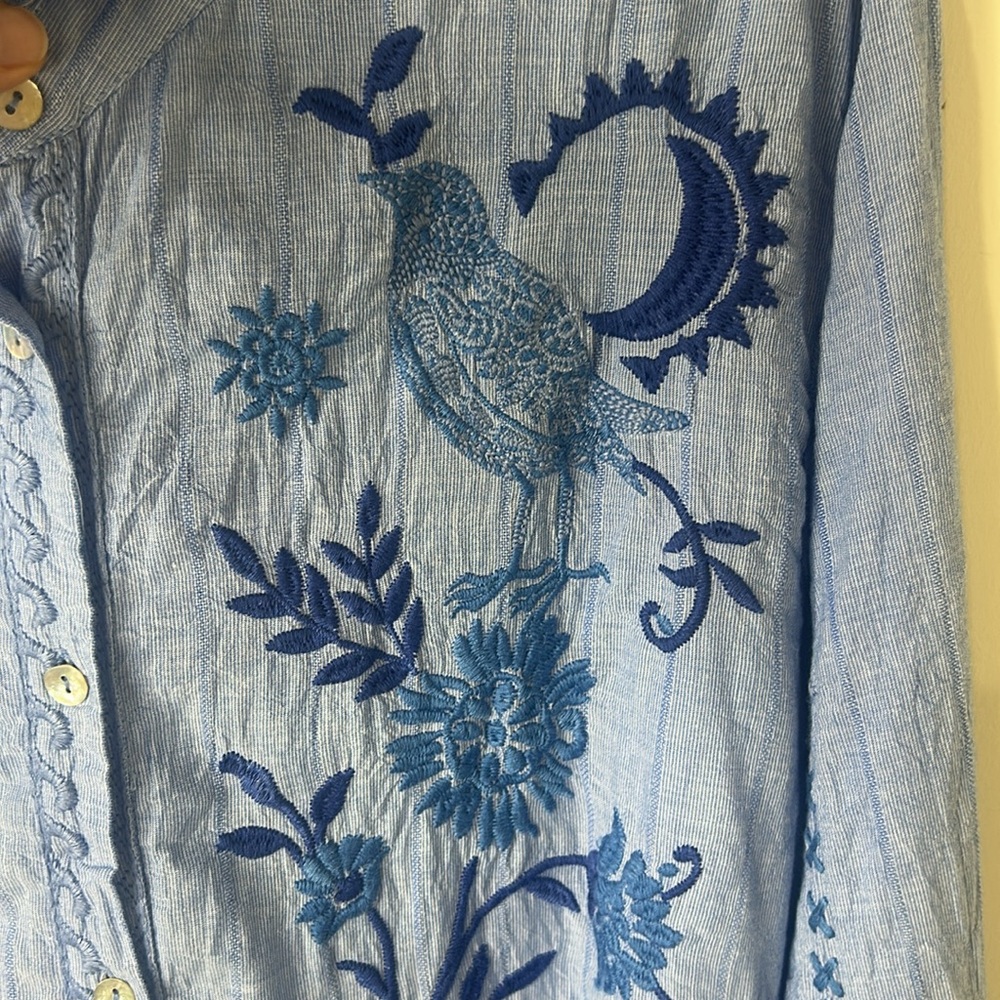JOHNNY WAS TARRA TIERED SHIRT TUNIC Size XL - Picture 9 of 16